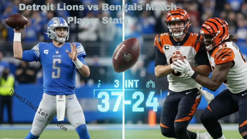 detroit lions vs bengals match player stats